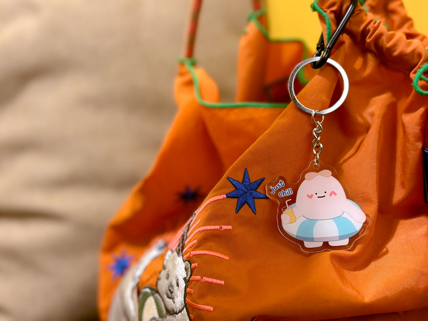 "Chilling with Bubbie" Keyring