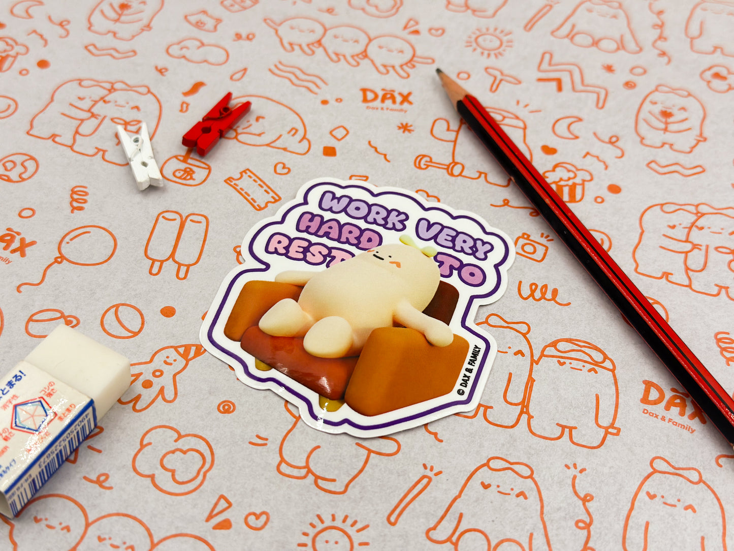 "Work Hard to Rest" Sticker