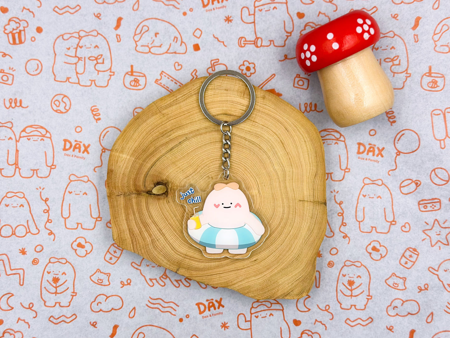 "Chilling with Bubbie" Keyring
