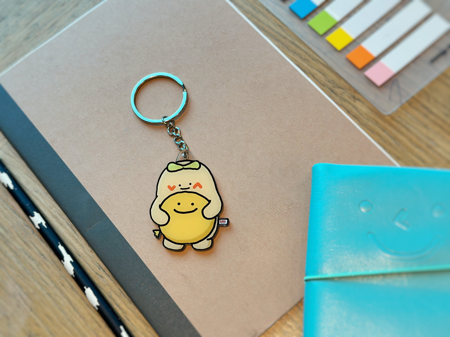 "Flying with Happy Balloon" Keyring