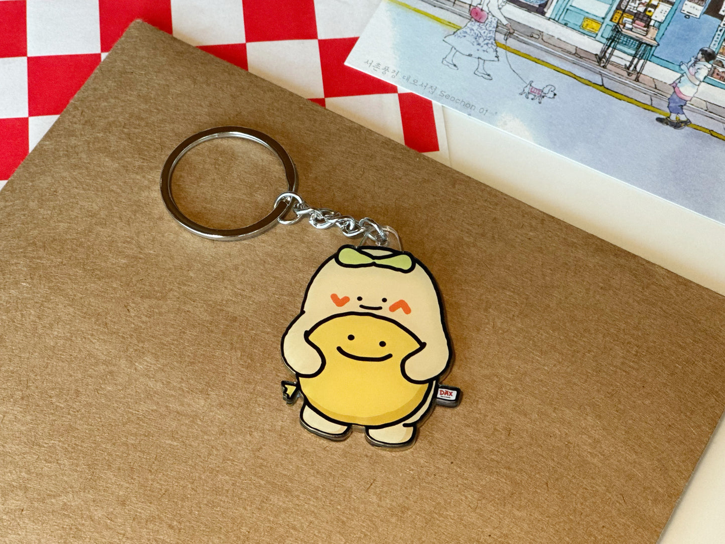 "Flying with Happy Balloon" Keyring