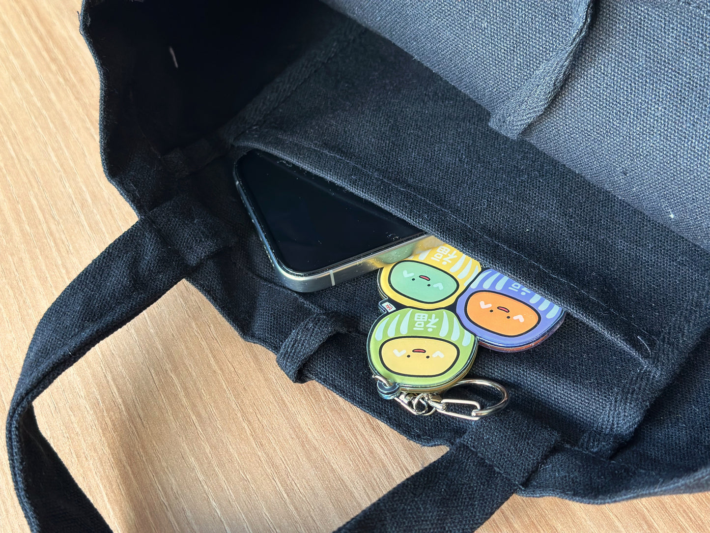 "Flying with Happy Balloon" Tote Bag with Long Handle