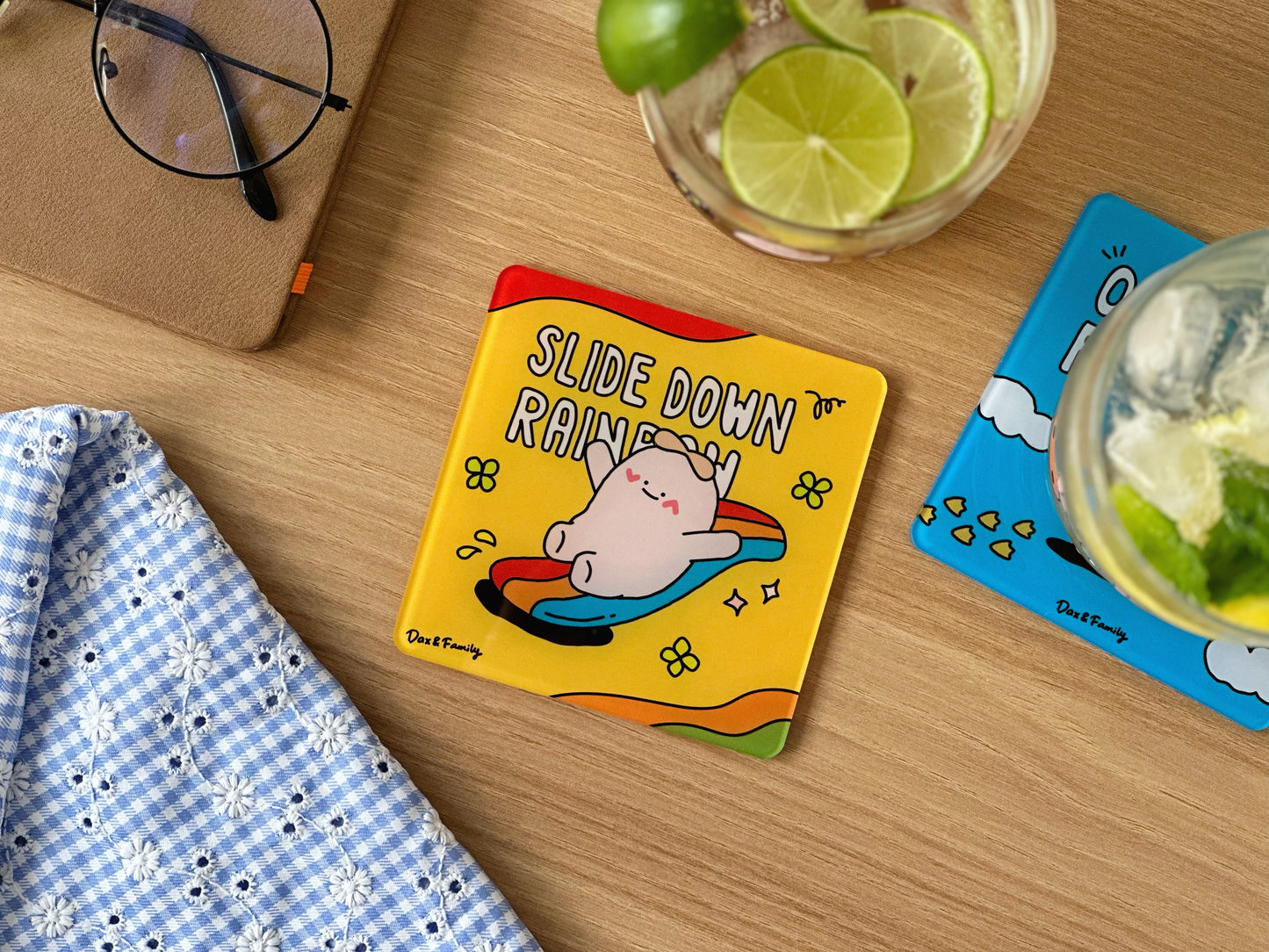 "Slide Down Rainbow" Coaster
