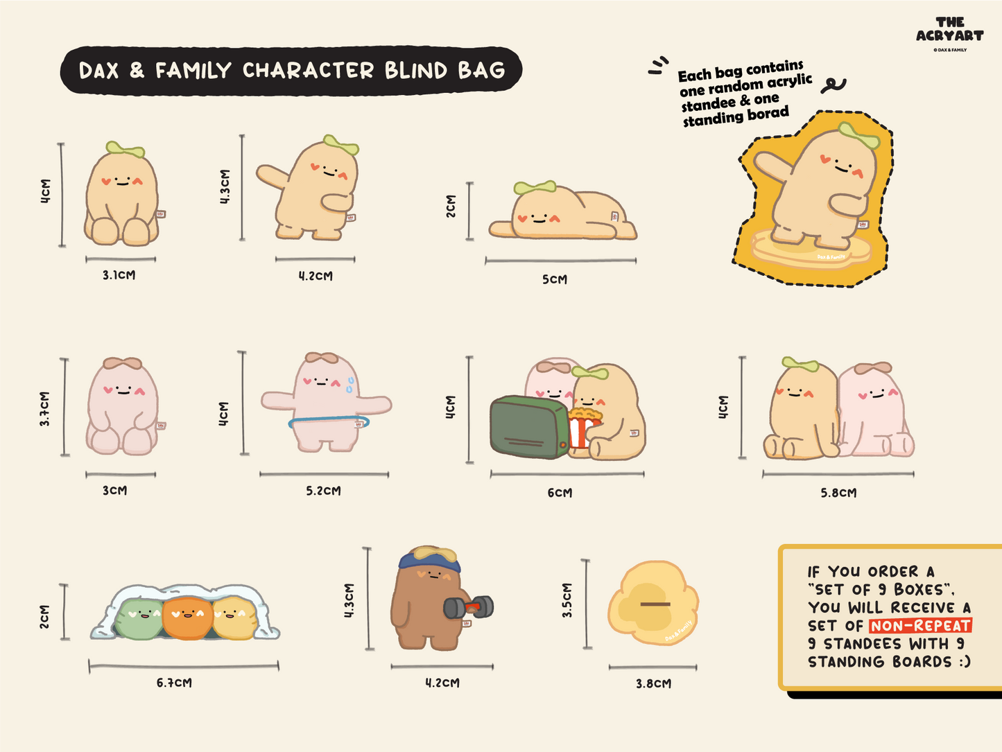 "Dax & Family" Character Standee AcryArt Blind Bag
