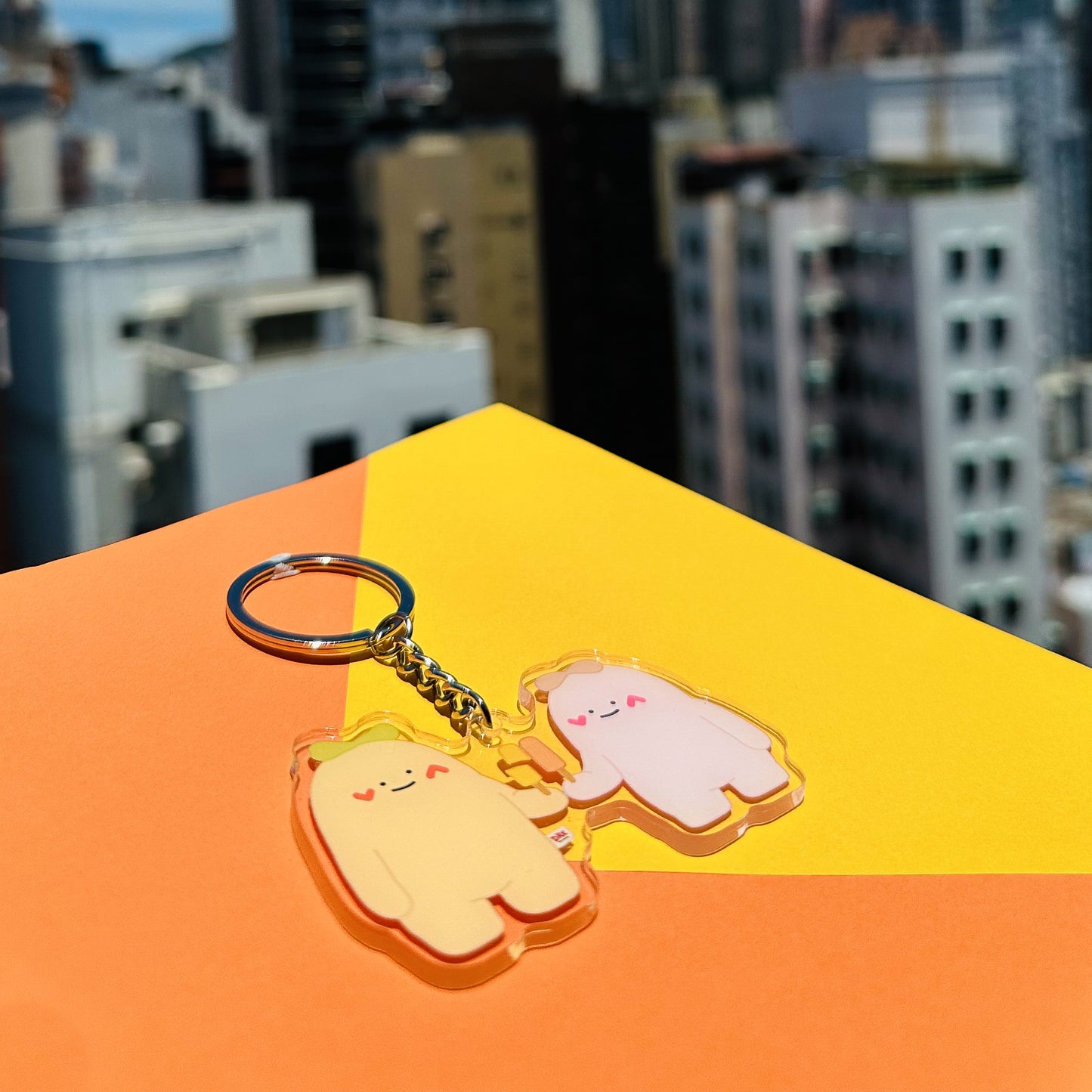 "Sharing Popsicle Sharing Love" Keyring