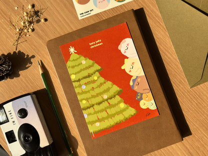 Peekaboo 聖誕樹卡