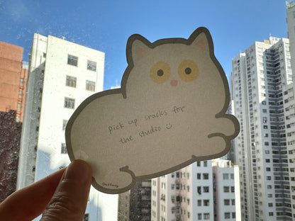 "Pepper the Cat" Non-Sticky Memo