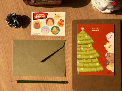 Peekaboo 聖誕樹卡