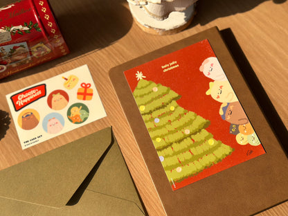Peekaboo 聖誕樹卡